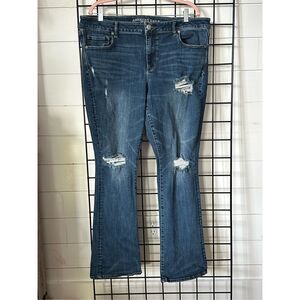 American Eagle Skinny Kick Stretch X Jeans Women’s 20 Long Blue Medium Wash Dist